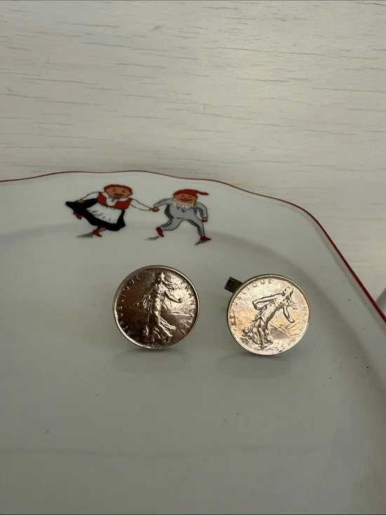 Vintage French Franc Coin Cufflinks