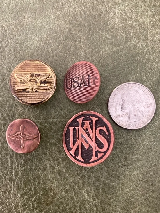 Mixed Vintage Aviation & U.S. Navy Uniform Button Lot – USAir, Winged Propeller,