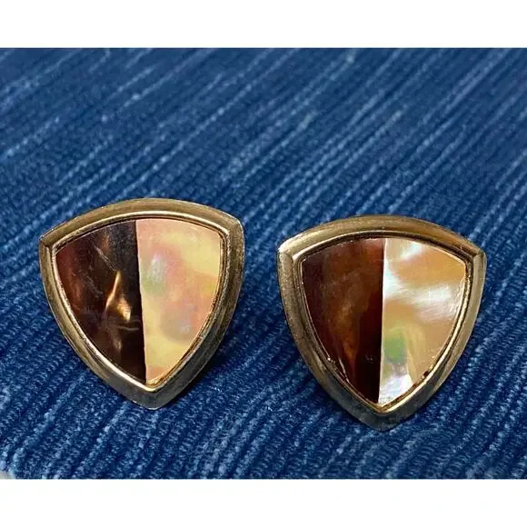 Vintage Mother Of Pearl Cufflinks Spade MOP 53B