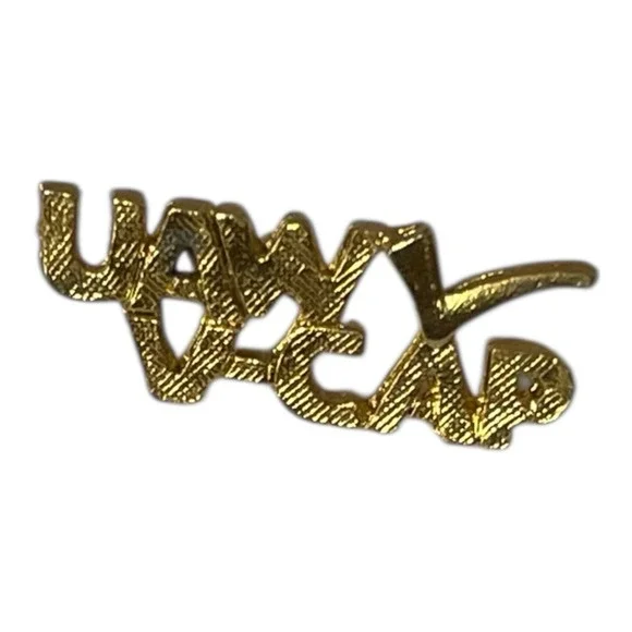 United Auto‎ Workers UAW V Cap Pin Hat Tie Lapel Pinback Trade Union Gold Tone