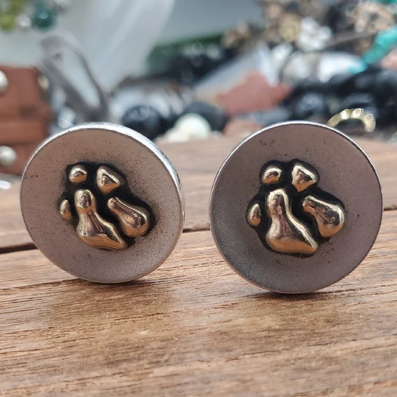 Silver Paw‎ Print Cufflinks Overflow 29.46 Gram