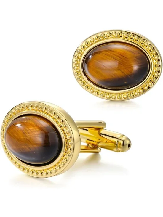 Elegant Crystal Cufflinks for Men - Shiny Suit Accessories in Gift Box, Perfect