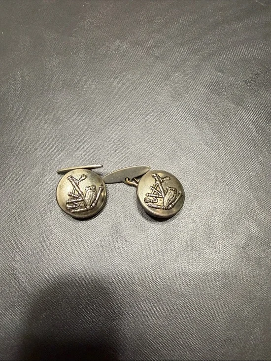 Antique Brass Emblem Owl Round Cufflinks - Men Accessories