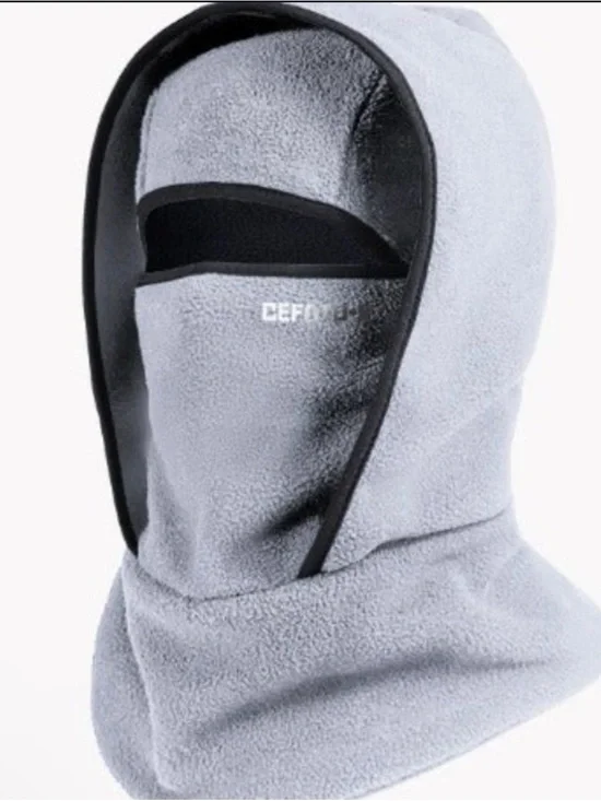 Lightweight Gray Fleece Balaclava Hood