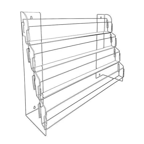 4 Tier Acrylic Slim Greeting Card Display Stand Clear Solutions 24