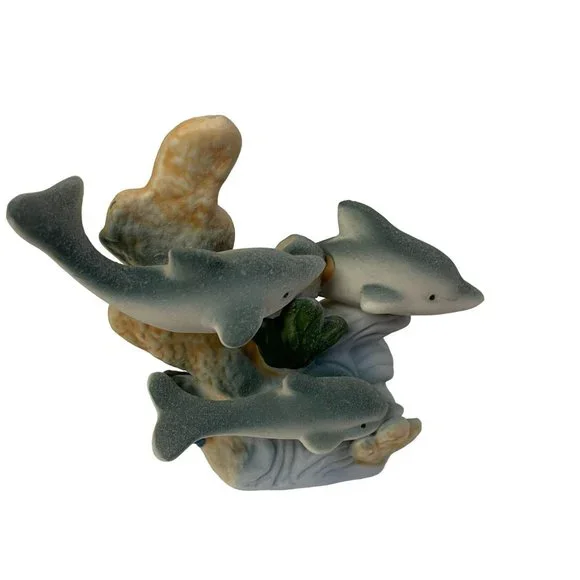 Vintage K’s Collection Table Decor‎ Figurine Dolphin Swimming Figure Ocean Waves