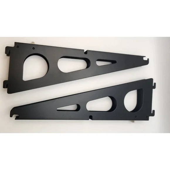 4 -Black Metal Shelf Brackets, Double Track -12 