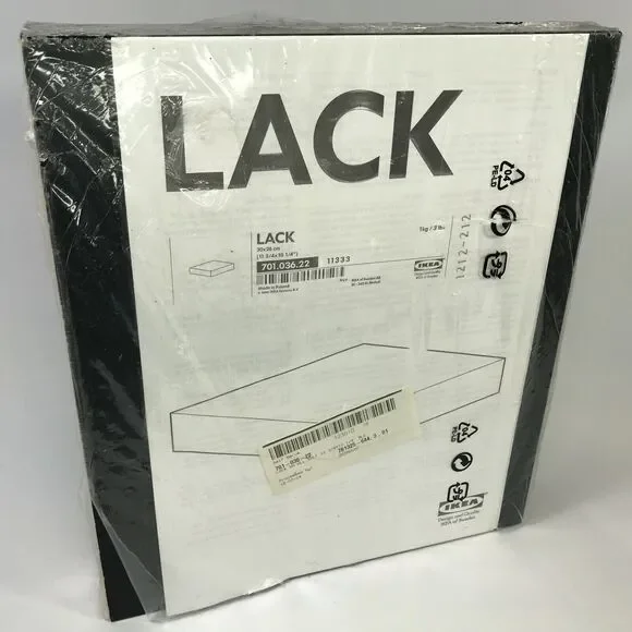 IKEA LACK Floating Wall Shelf - Black - Concealed Mount - 11.75