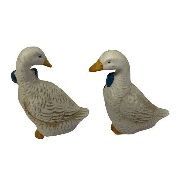 Vintage Goose Figurine Decoration Geese Set of‎ Two Porcelain White 4