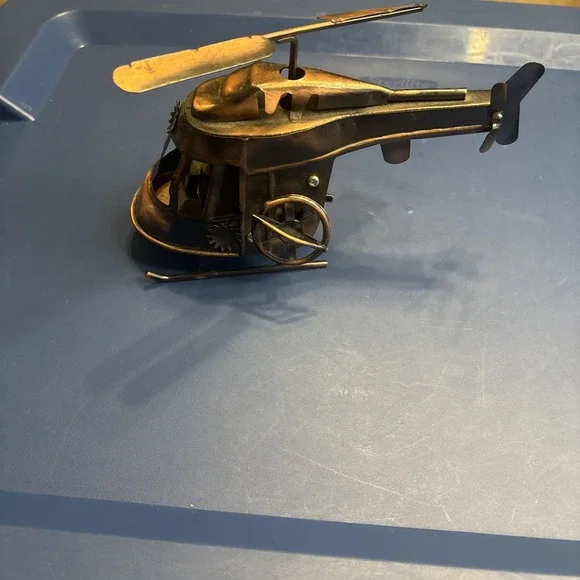 Metal Helicopter Sculpture Aviation Decor Desk Shelf Display 7