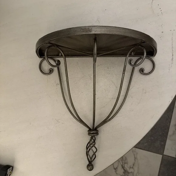 Vintage wrought iron wall shelf Sconce 13