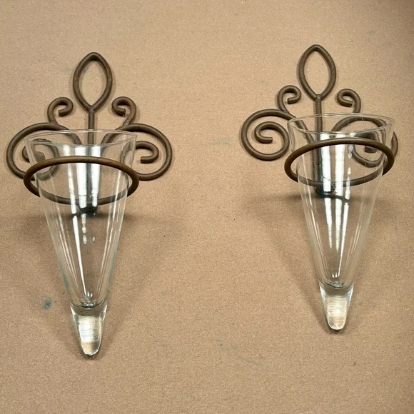 Elegant Brown Wall Sconce Set