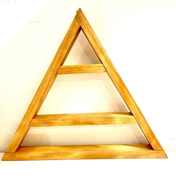 Solid Real Wood Triangular Wall Shelf