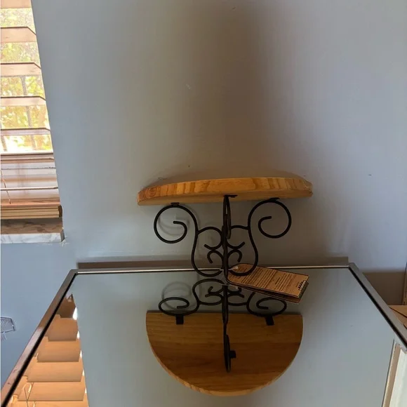 Elegant Black and Brown Wall Shelf