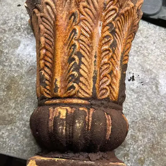 Antique Vintage Hand Carved Wood Sconce Hanging Shelf Hanging Holes on Back 11”