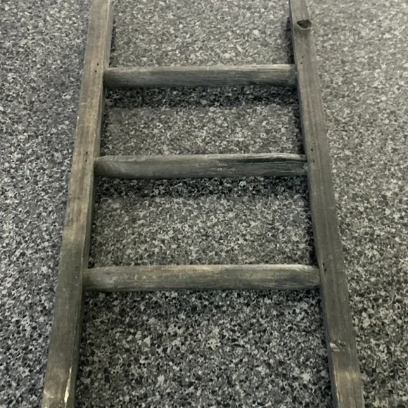 Rustic Gray Wooden Ladder Shelf