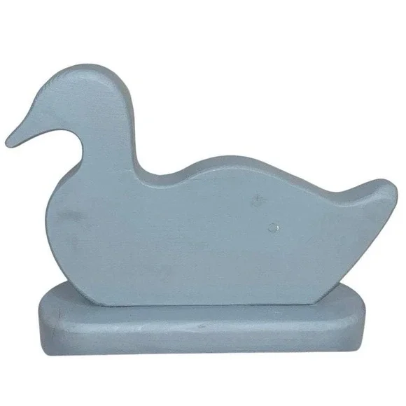 Large Baby Blue Wooden Duck – 12