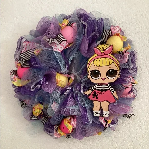 L.O.L. Surprise!  Fashionable Purple with accessories Christmas door wreath