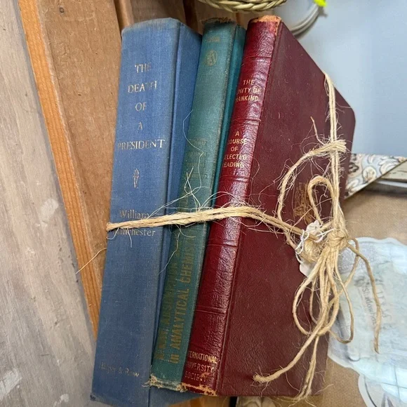 Vintage book bundle decor