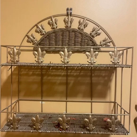 Gold Fleur-de-Lis Wall Shelf