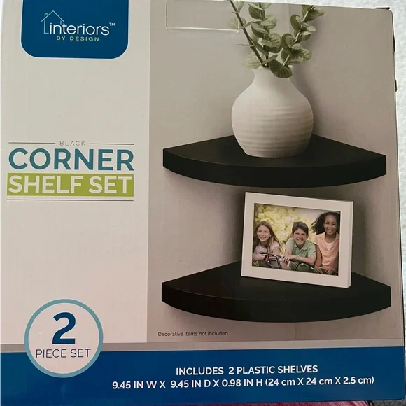 Black Corner Shelf Set