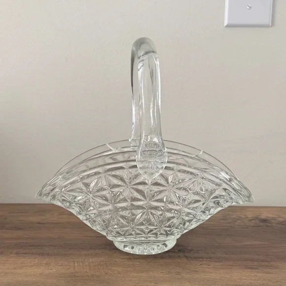 Elegant Vintage Clear Glass Basket