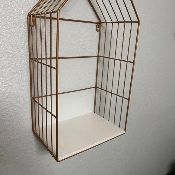 Elegant Copper Wire Wall Shelf 3 pcs