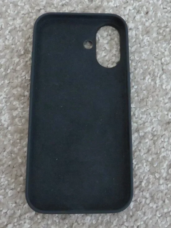 New Auth. Black Silicone iPhone 16 Phone Case