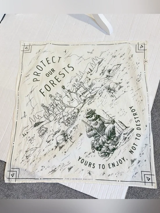 The Landmark Project Protect Our Forests Bandana Handkerchief Smokey The Bear