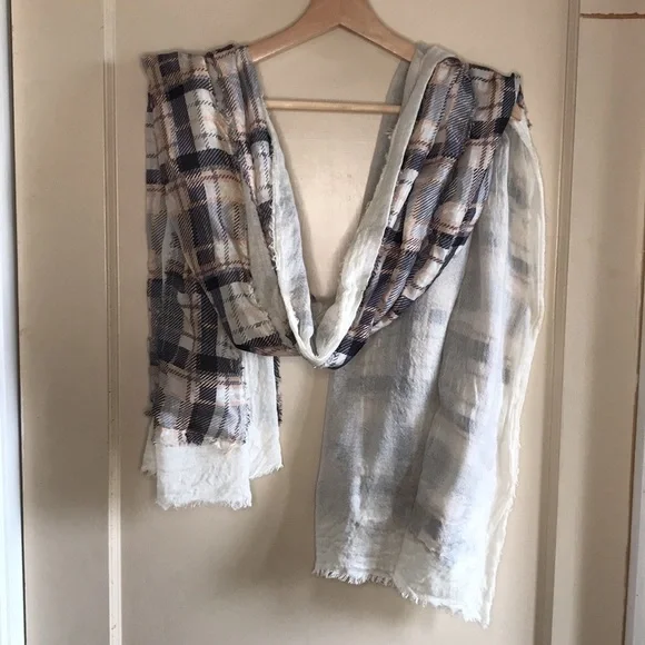 Silk plaid patchwork blanket scarf