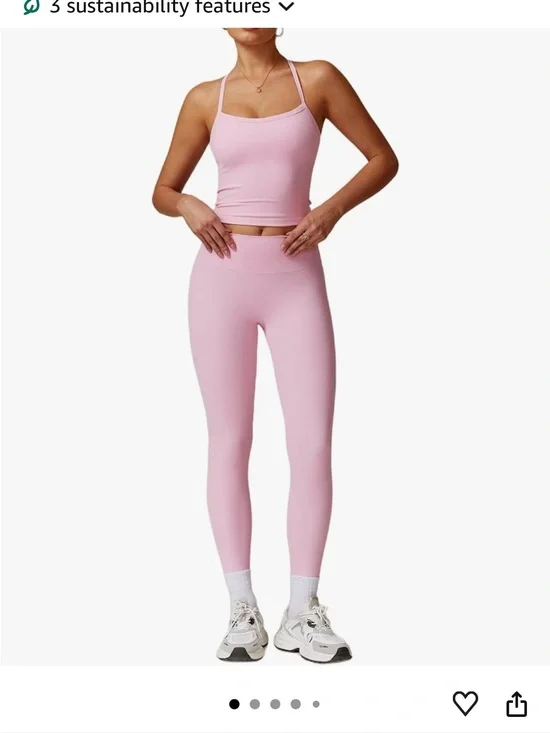 Pink Seamless Tank & High-Waist Leggings Set from Amazon (retails for 40)