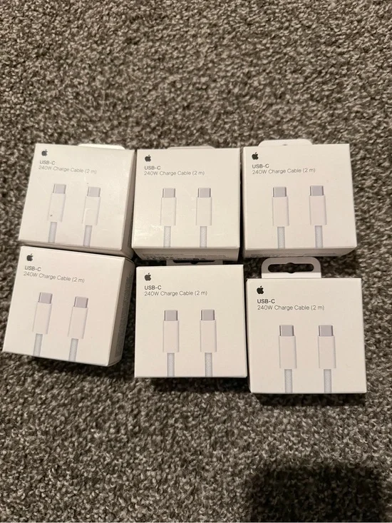 Apple USB-C 240W Charge Cable (2 m) - White Price is for all 6 cable