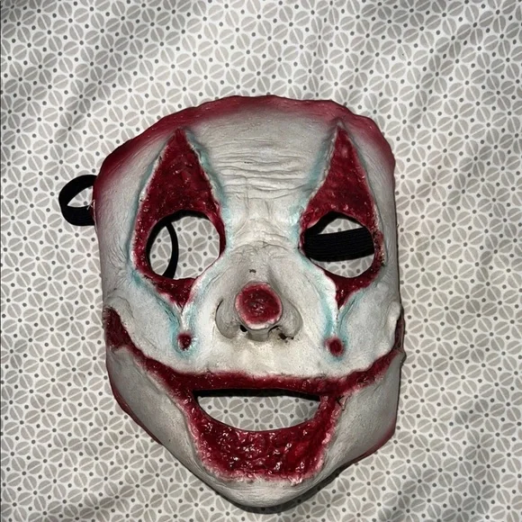 Creepy Clown Mask with Red Accents