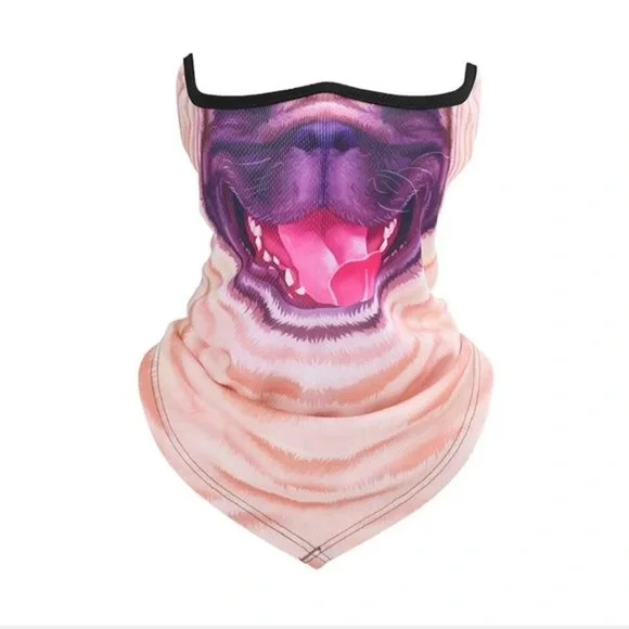 Purple and Pink Dog Face Bandana