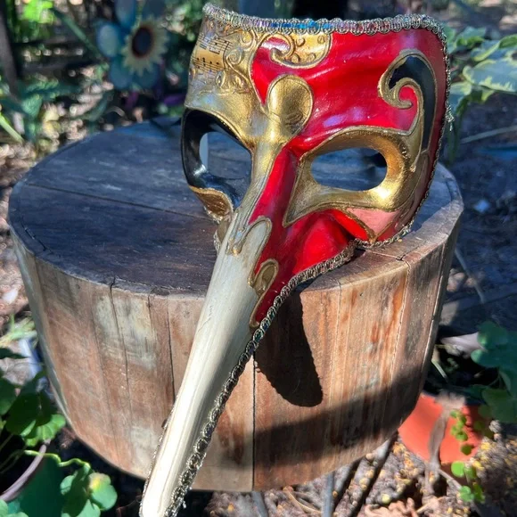 Like New! Red and Gold Venetian Mask