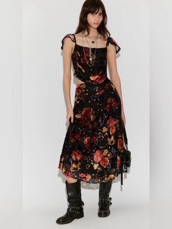 Free People Electra Heart Midi Skirt Set