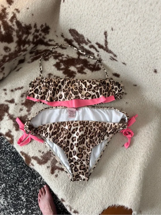 Juicy Couture Leopard Print Bikini with Pink Trim