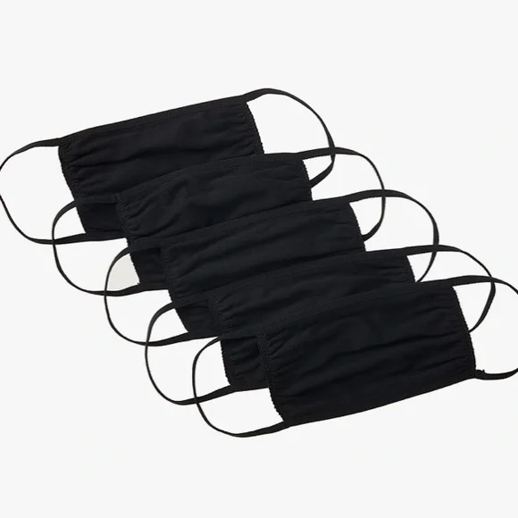 🎉HP🎉 50 Black Cotton Washable Face Masks OSFA Sealed in Plastic NEW #3137