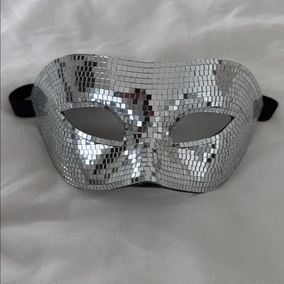 Silver Sequin Party Mask