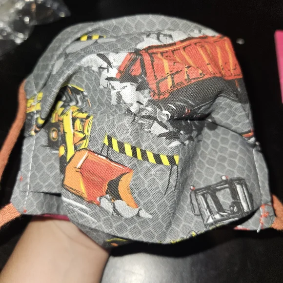 Construction Vehicle Themed Face Mask