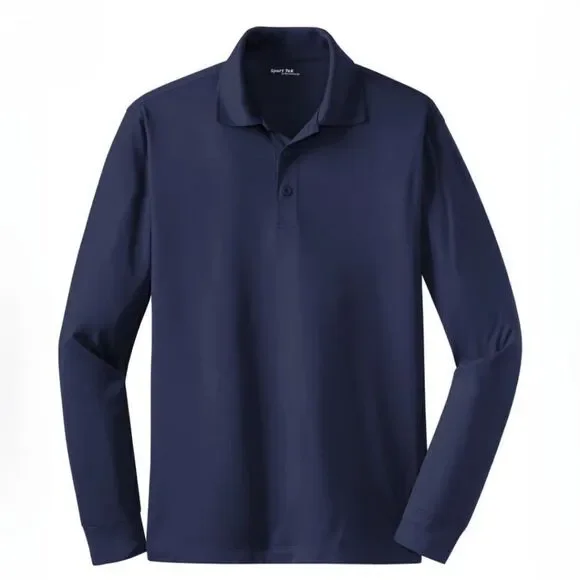 Sport-Tek® Women’s Navy Long Sleeve Micropique Sport-Wick® Polo