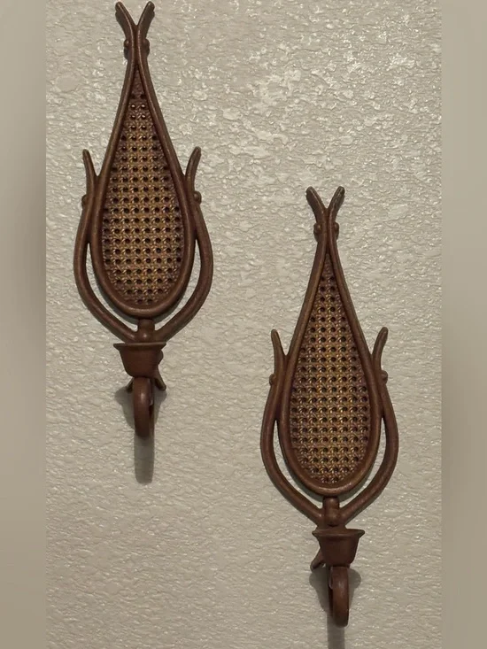 Vintage Homco Plastic Candle Holders Wall Sconces Made In USA Set of 2