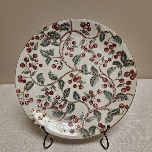 Decorator Wall Hanger Plate, Flowers & Vines, New Country Gear, Toyo Trading