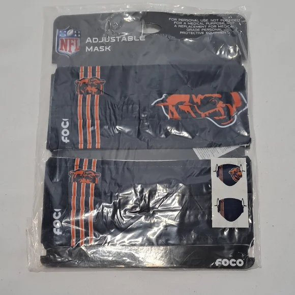 NFL Bears Navy and Orange Adjustable Face Masks