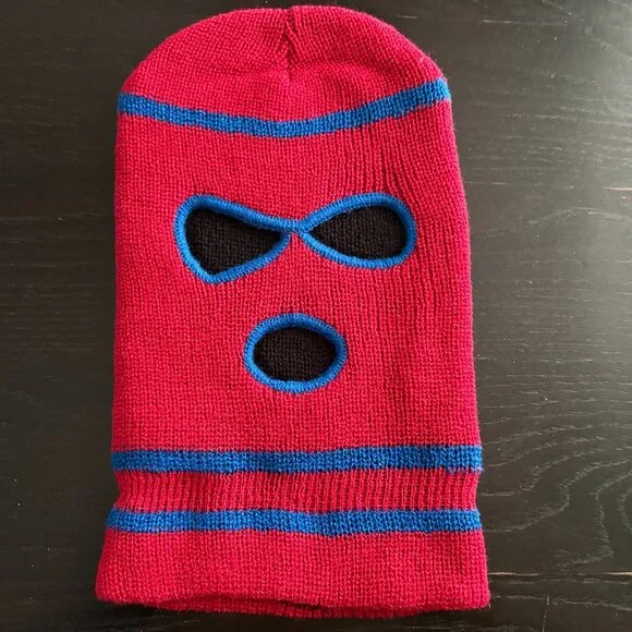 NWOT Mens Free Authority Stocking Cap Winter Face Mask Red Blue