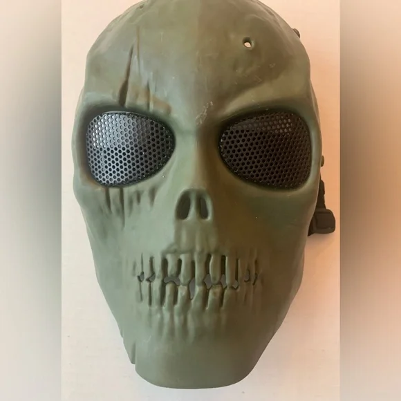 Green Skull Vented Eye Paintball Airsoft Mask Full Face Halloween Cosplay 12