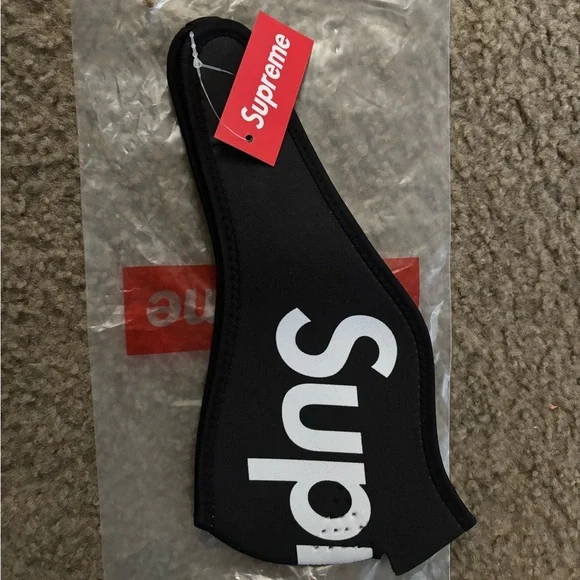 Supreme Black and White Logo Face Mask