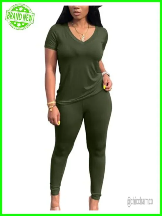 Women's 2 Piece Lounge Set Shorts & Top Summer Casual Workout Tracksuit