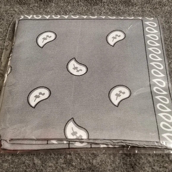 Gray Bandana with Paisley Design