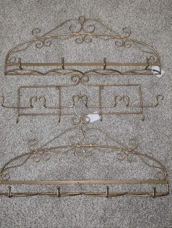 Ornate Metal Wall Hooks - Gold Accent 3
